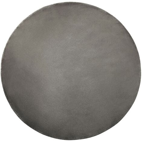 Moderno Tappeto Artigianale in Viscosa Grigio Scuro Rotondo 140 cm Gesi II
