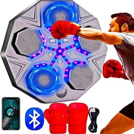 Modes Musical Boxing Machine, One Punch Boxing Machine with Gloves, Wall-mounted Portable Electronic Boxing Device, Smart LED Electronic Boxing Machine Musical Boxing