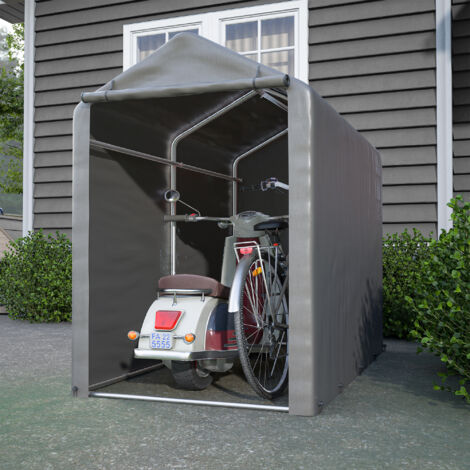 Modfu – Carport 187x100x160cm – Tube en acier galvanisé antirouille – Bâche PE 170g imperméable – Portes à fermeture éclair