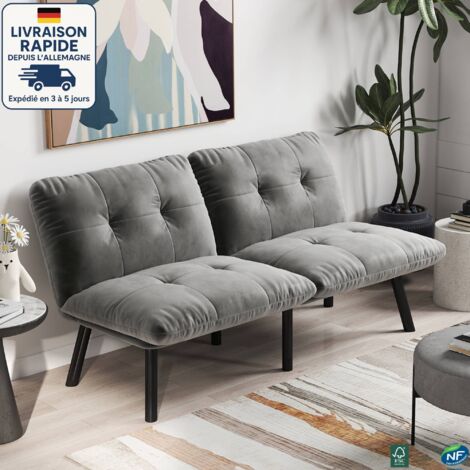 MODFU - Mesa de centro elevable con 4 cajones, mesa plegable, mesita de salón/dormitorio con ruedas, 100x50x47cm, MDF, blanco