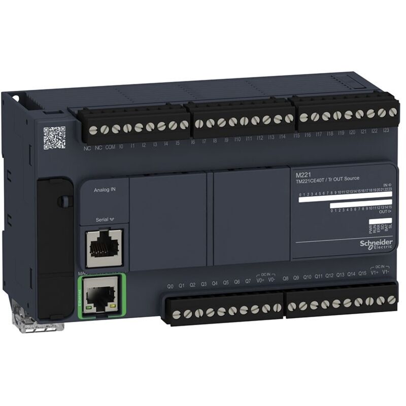Schneider Electric - Modicon M221, contrôleur 40E/S pnp, port Ethernet+série, 24VCC - TM221CE40T