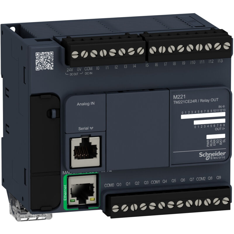 Schneider Electric - Tm221ce24r Automate Schneider Modicon M221 - Contrôleur 24 Entrées/sorties Tor - 240vac - Relais - Port Ethernet + Série