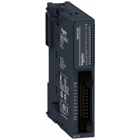Modicon TM3, module 16 entrées 24VCC, connecteur HE 10