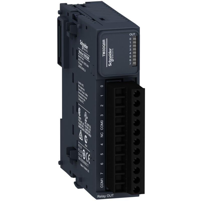 Schneider Electric - Modicon TM3, module 8 sorties tor, relais 2A, à vis