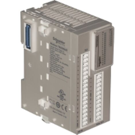 Modicon TM3, module mixte 16 entrées 24VCC/8 sorties relais 2A, à vis  - TM3DM24R