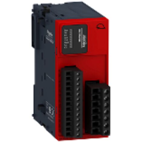 Modicon TM3, module sécurité ctrl AU/inter/barr/tapis, cat4 SIL3, 24VCC, vis - TM3SAK6R