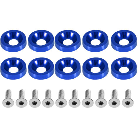 Modification de voiture M6 joint boulon plaque d'immatriculation cadre décoration vis (bleu)