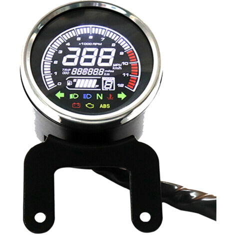 Modification du tableau de bord multifonction pour moto avec écran LCD affichant le compteur kilométrique/kilométrage et le compte-tours.