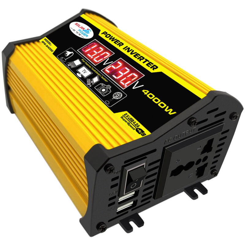 Lifcausal - Onduleur à onde sinusoïdale modifiée haute fréquence 4000 w Puissance de crête Watt Onduleur de puissance Convertisseur dc 12 v à ac 110