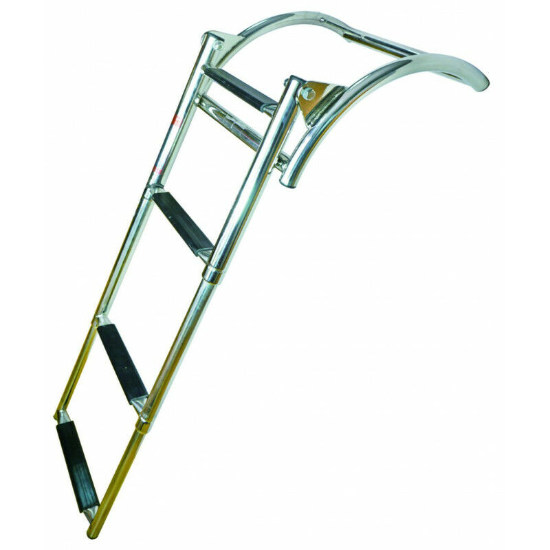 Echelle pliante en inox pour semi-rigide - 3 marches antidérapantes -