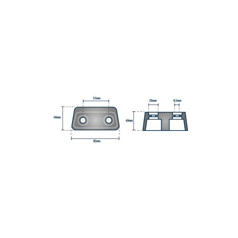 Orangemarine - Anode Sous embase johnson evinrude omc