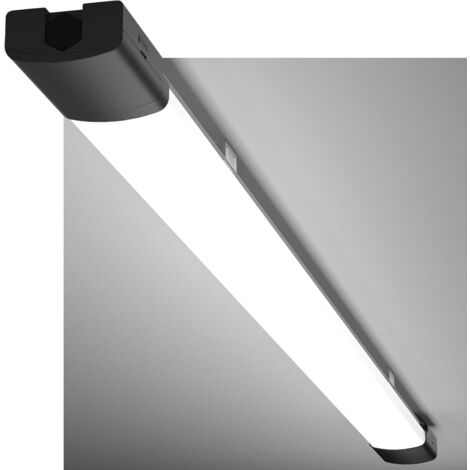 ANTEN 150CM Réglette LED Connectée 45W 4950Lumen Blanc Froid 5000K Tube Néon, IP65 Imperméable Luminaire Plafonnier pour Atelier, Garage, Sous Sol, Bureau, Grand Magasin, Noir