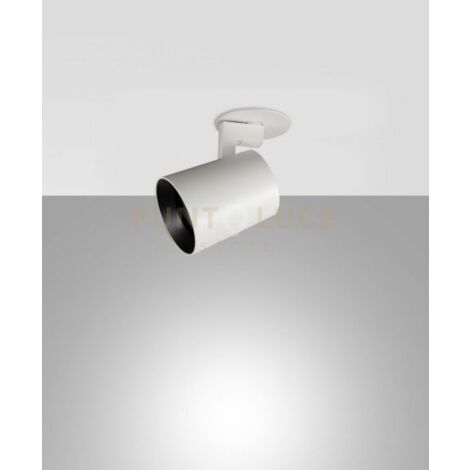 MODO INCASSO SPOT  BIANCO 1 LUCE ALLUMINIO SPAZZOLATO ORIENTABILE  ATTACCO GU10 IP20 D.6,5CM