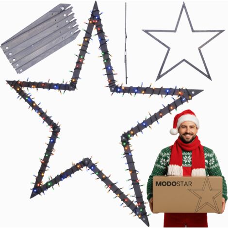 MODO24 MODOSTAR Étoile Noël 2D FSC 189cm Gris Imprégné XXL