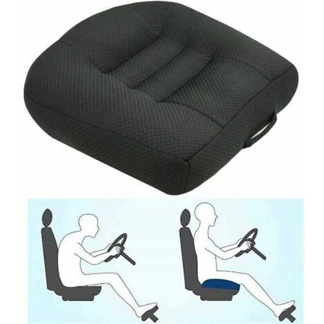 MODOU - Coussin Voiture rehausseur, Coussin d'élévation de siège de Voiture pour le soulagement et le Confort avec Maille Respirante, Augmente le Champ de Vision de 12cm (Noir)