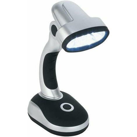 MODOU - Lámpara portátil de 12 LED Escritorio Trabajo Hogar Oficina Lectura Computadora Mesita de noche Camping Flexible Inalámbrico Inalámbrico Luz brillante Linterna alimentada por batería (Negro)