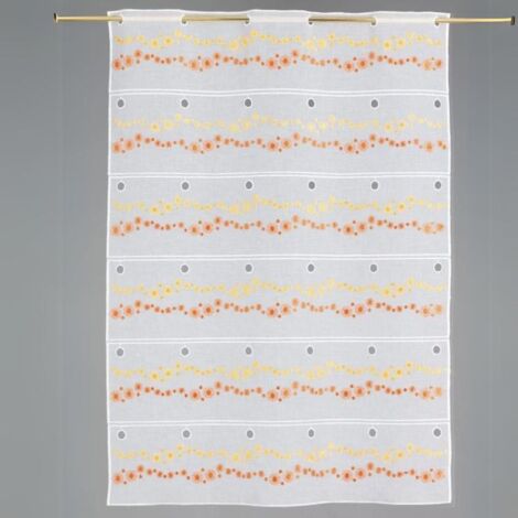 Modulable à petites fleurs brodées Orange 70x180 cm