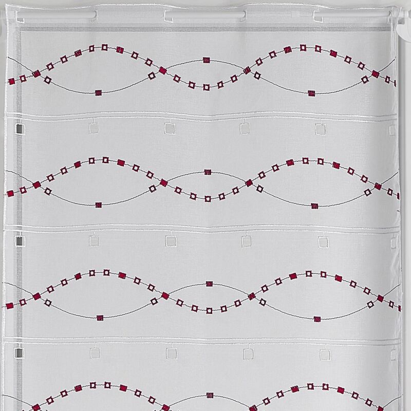 Modulable aux broderies de vagues Bordeaux 0.45x1.8 m