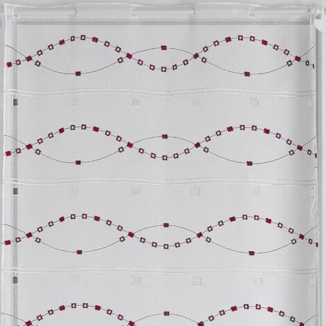 Modulable aux broderies de vagues Bordeaux 45x120 cm