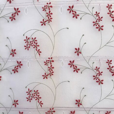 Modulable aux fleurs brodées Rouge 45x90 cm