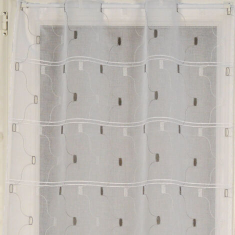 Modulable aux motifs géométriques brodés Gris clair 45x120 cm