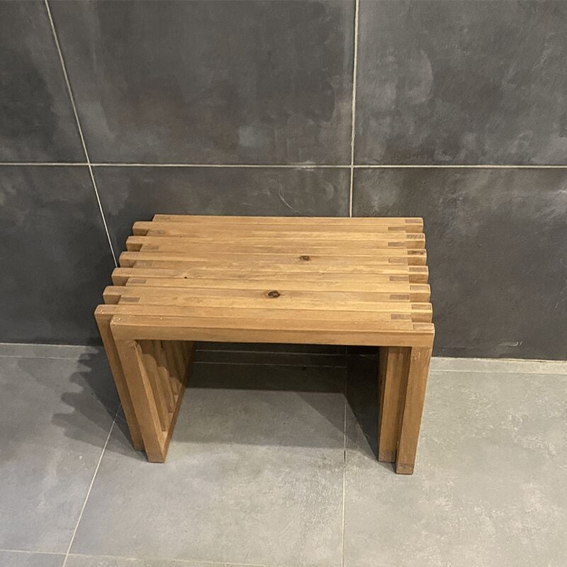 Modulable - Banc rétractable en pin massif 68 à 120 cm - Assise ou rangement