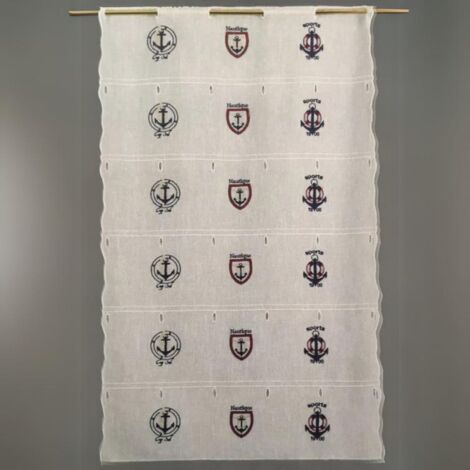 Modulable brodé "Ancre marine" Blanc 45x220 cm