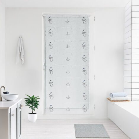 Modulable brodé au style marine Bleu Marine 90x220 cm