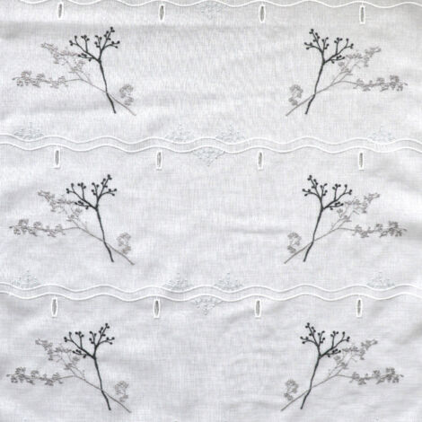 Modulable brodé au style nature Gris clair 58x180 cm