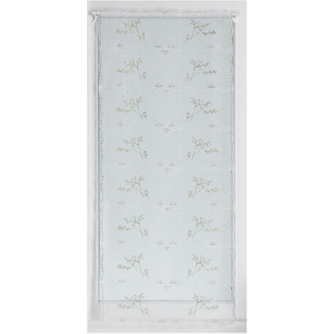 Modulable brodé au style nature Vert tilleul 58x220 cm