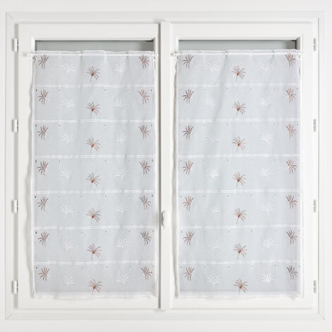 Modulable brodé avec motifs palmettes Terracotta 45x120 cm