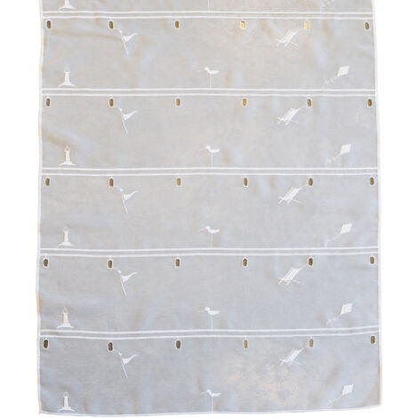 Modulable brodé blanc ambiance été Blanc 58x220 cm