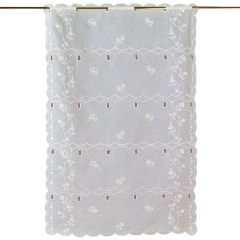 Modulable brodé de fleurs Ivoire 90x220 cm