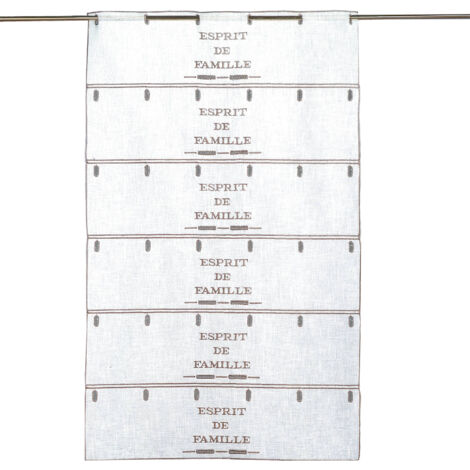 Modulable brodé Esprit de Famille Taupe 70x160 cm