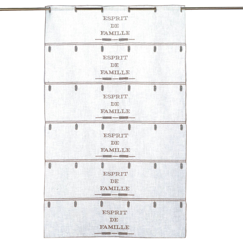 Modulable brodé Esprit de Famille Taupe 70x220 cm