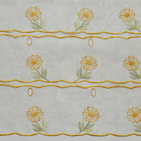 Modulable brodé et fleuri Blanc 58x160 cm