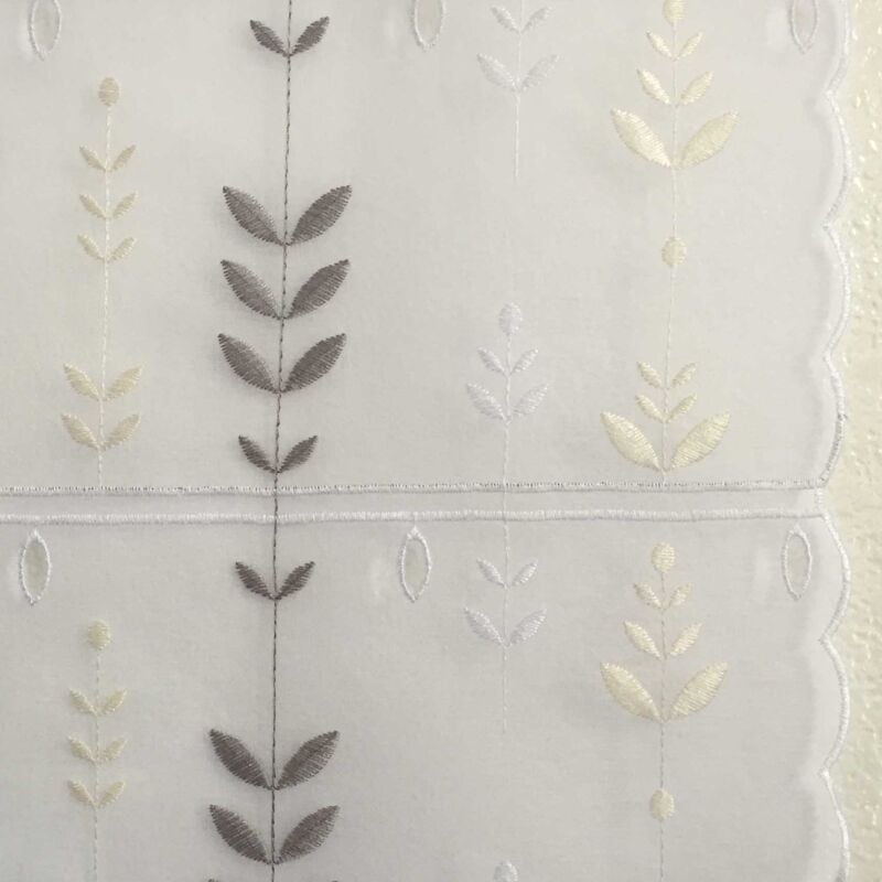 Modulable brodé feuilles d'orgeat Gris clair 0.9x0.9 m