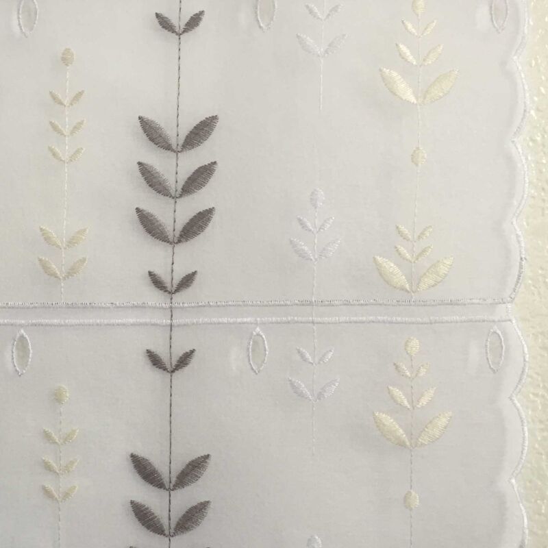 Modulable brodé feuilles d'orgeat Gris clair 0.45x1.8 m