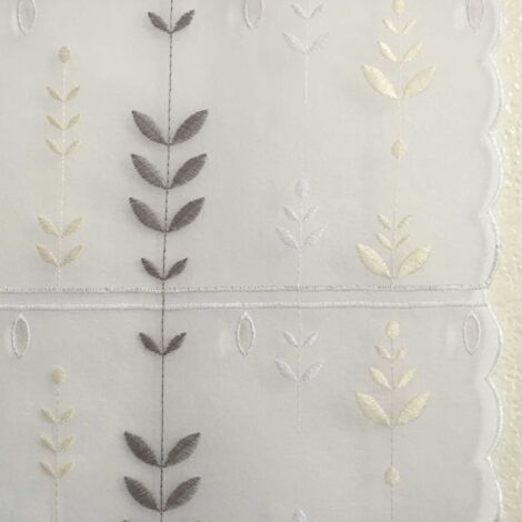 Modulable brodé feuilles d'orgeat Gris clair 45x90 cm