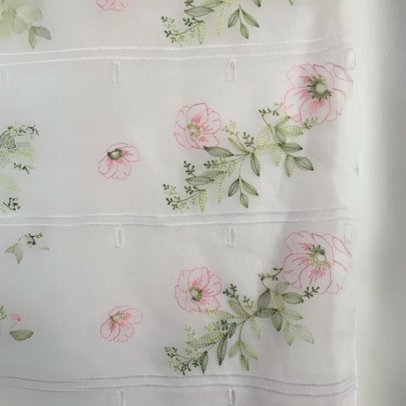 Modulable brodé fleurs Rose Clair 0.45x1.2 m