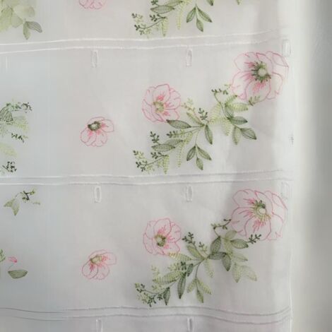 Modulable brodé fleurs Rose Clair 45x220 cm