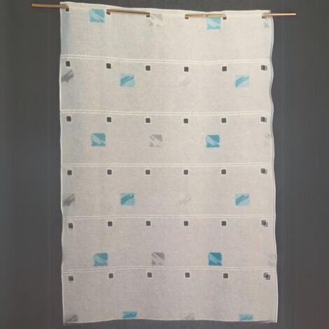 Modulable brodé motif de carrés colorés Turquoise 70x90 cm