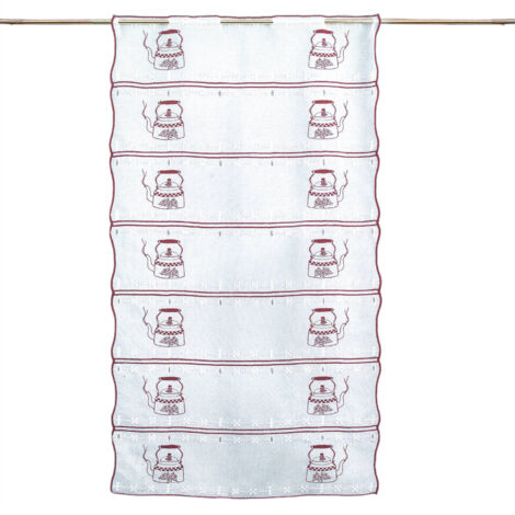 Modulable brodé motif théière Rouge 45x90 cm