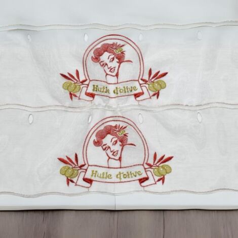 Modulable brodé Provence Blanc 58x180 cm