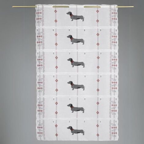 Modulable brodé teckel Blanc 58x90 cm