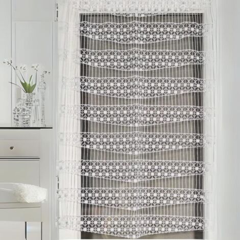 Modulable chevron et macramé Blanc 60x180 cm