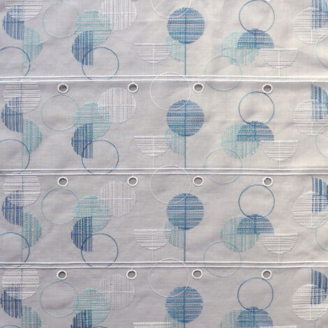 Modulable en étamine brodée et graphique Bleu Paon 45x120 cm