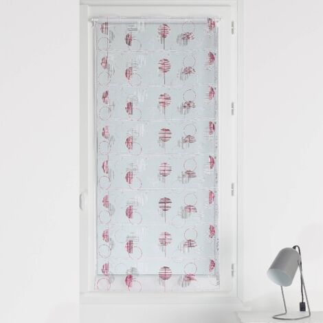 Modulable en étamine brodée et graphique Rouge 45x120 cm