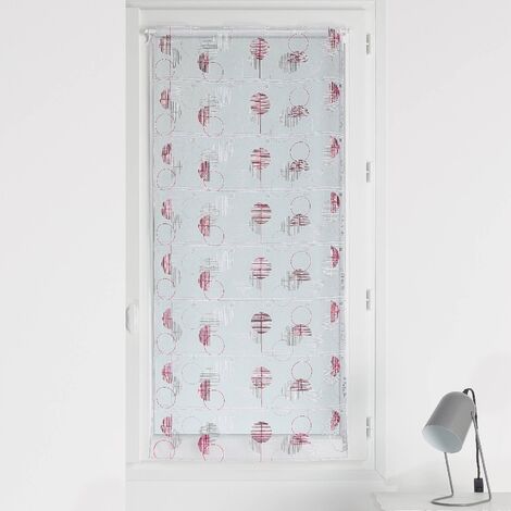 Modulable en étamine brodée et graphique Rouge 90x220 cm