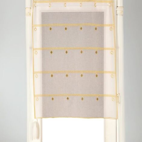 Modulable en étamine brodée losange Jaune 45x120 cm